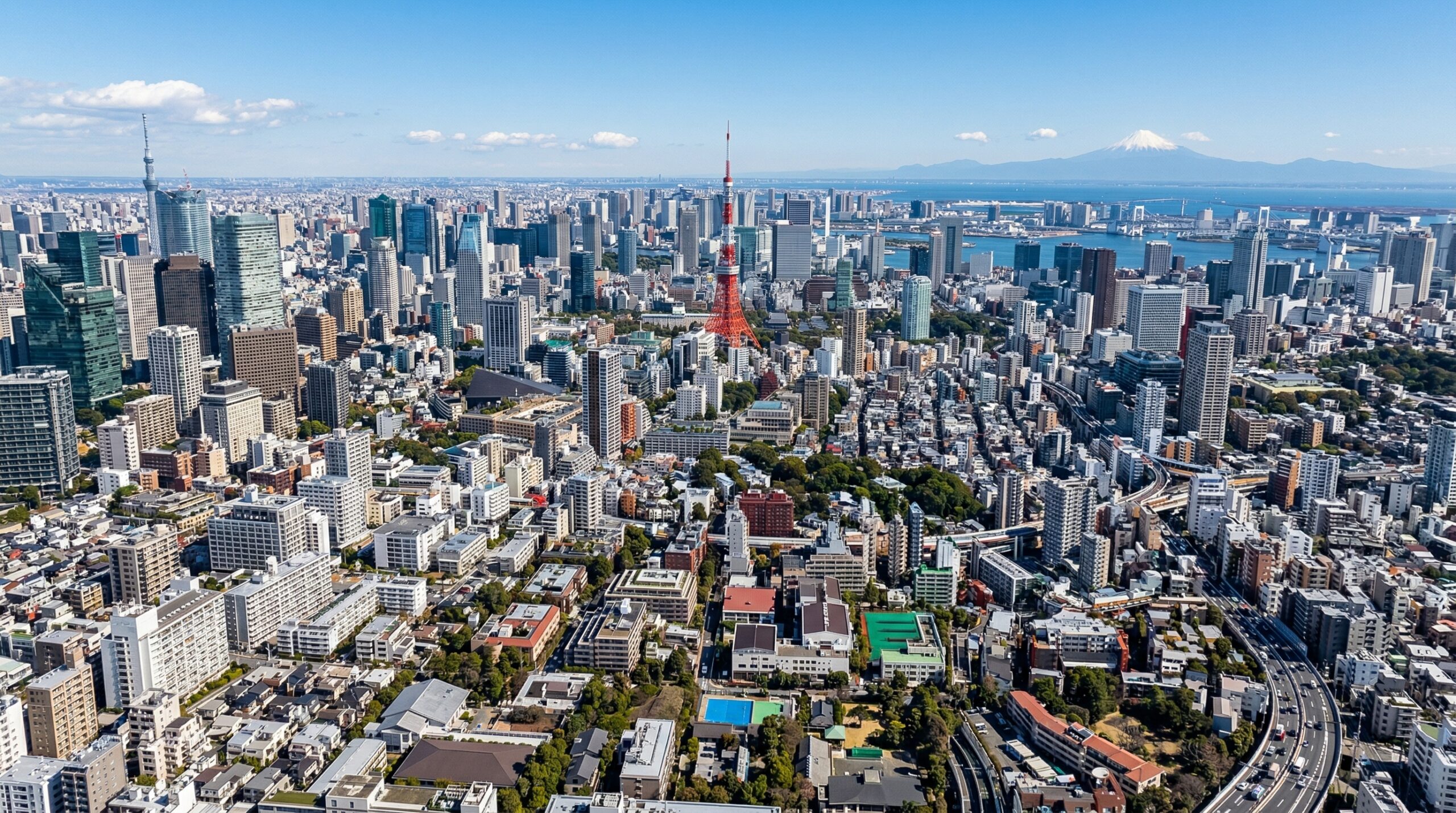 東京都心の航空写真と不動産市場の全体傾向